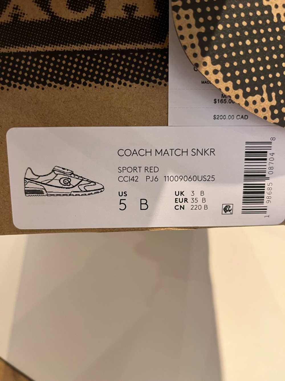 Coach women’s Match Leather and Suede Sneakers red 5/5.5 - Picture 10 of 14